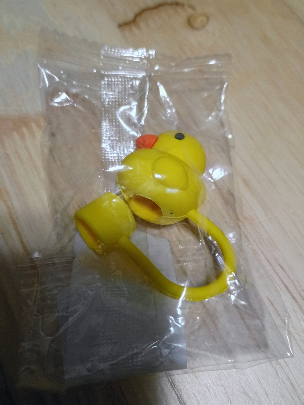 2pc Straw Topper Yellow Duck